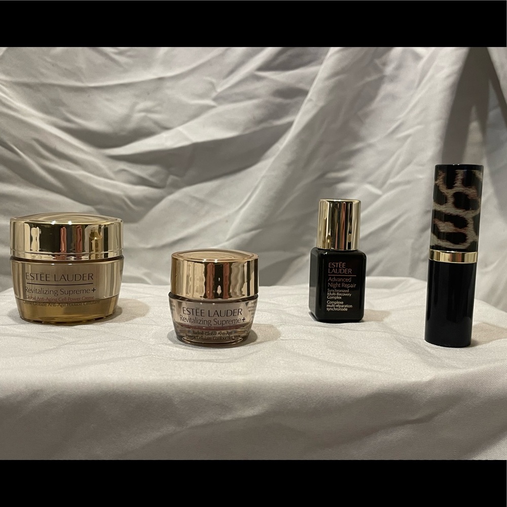 Estée Lauder trial size skin care and full size lipstick